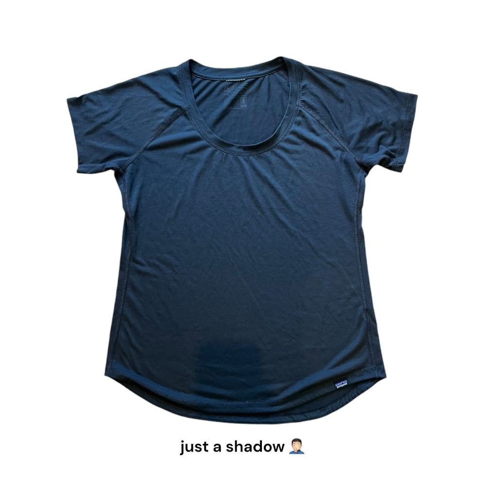 Patagonia Women’s M Capilene Cool Trail Shirt Black/Grey Short Sleeve Outdoor